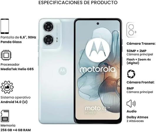 Motorola Moto G24 Power - 4GB, 256GB + SIM Maya Móvil Eco 2GB por 30 días.