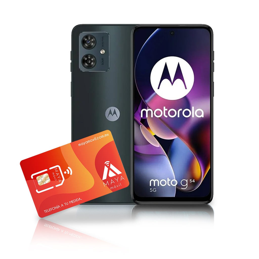 Motorola G54 5G 8GB, 256GB - Negro espacial - Plan Maya Móvil Plus 3GB 3M