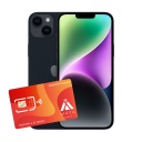 iPhone 14 128GB Negro Reacondicionado Premium + SIM Maya Móvil 2GB