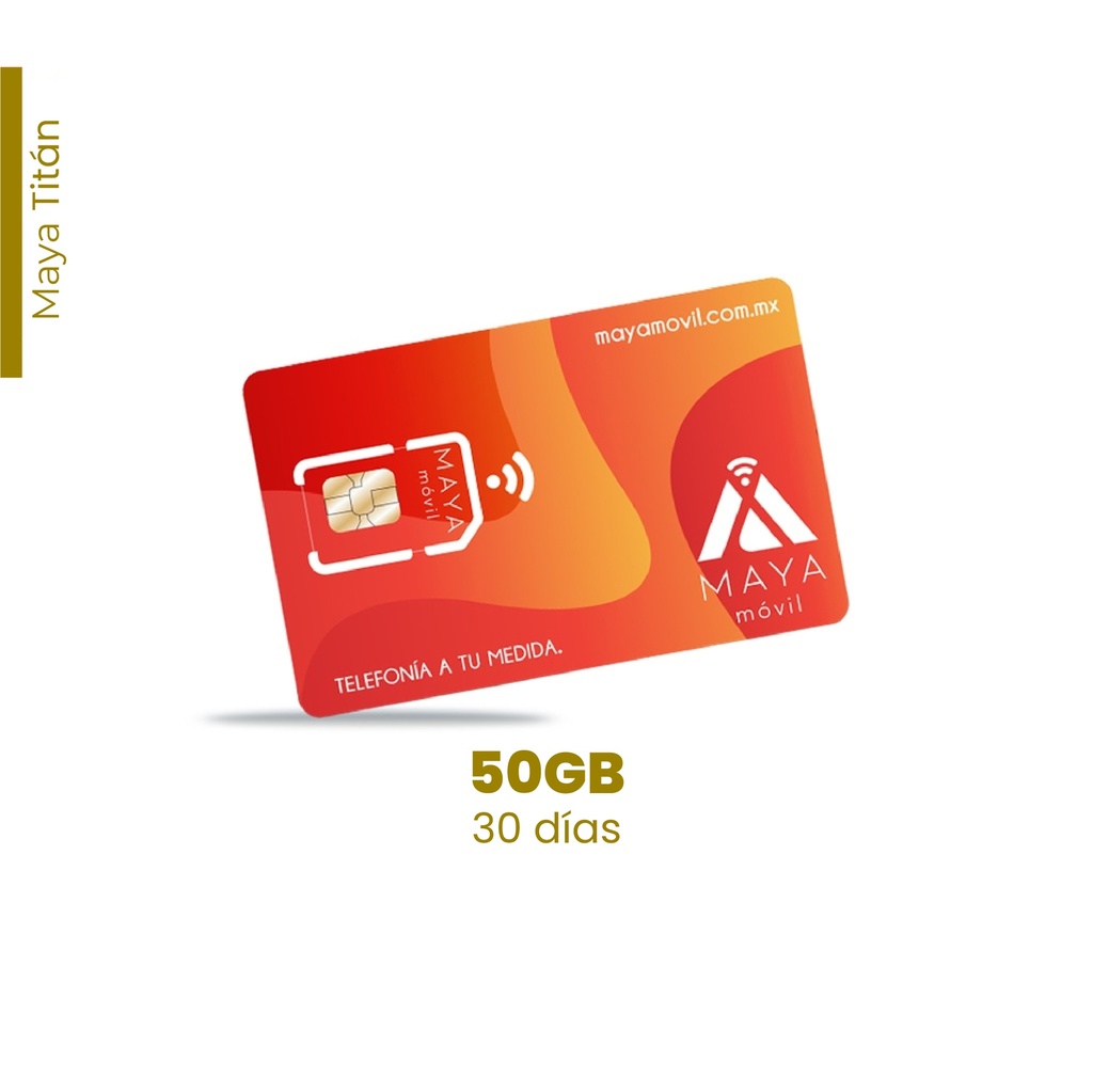 Maya Móvil Titán (50GB, Vigencia 30 días)