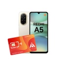 Redmi A5 3GB Ram 64GB Dorado + SIM Maya Móvil prepago 2GB por 30 días.