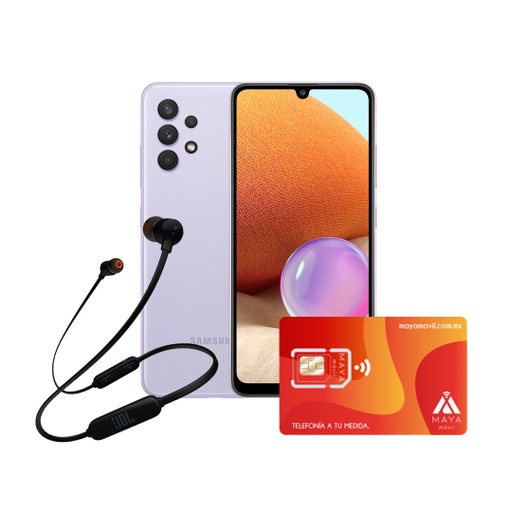 [SM-A325MLVMLTM/T110/99/BDL/NEW] Samsung Galaxy A32 6.4&quot; con servicio Maya Móvil Plus gratis y audifonos JBL de regalo