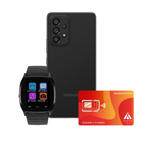 [SM-A536EZKELTM/ZTW01B/99/BDL/NEW] Samsung Galaxy A53 con servicio Maya Movil Plus gratis y audifonos JBL de regalo