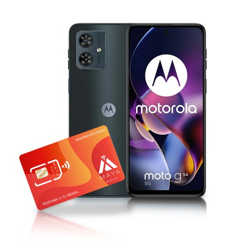 [PAYS0013CR/NEW] Motorola G54 5G 8GB, 256GB - Negro espacial - Plan Maya Móvil Plus 3GB 3M