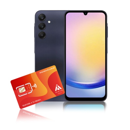[SM-A256EZKHTPA/NEW] Samsung A25 5G 8GB, 256GB - Negro + Servicio Maya Móvil Pro