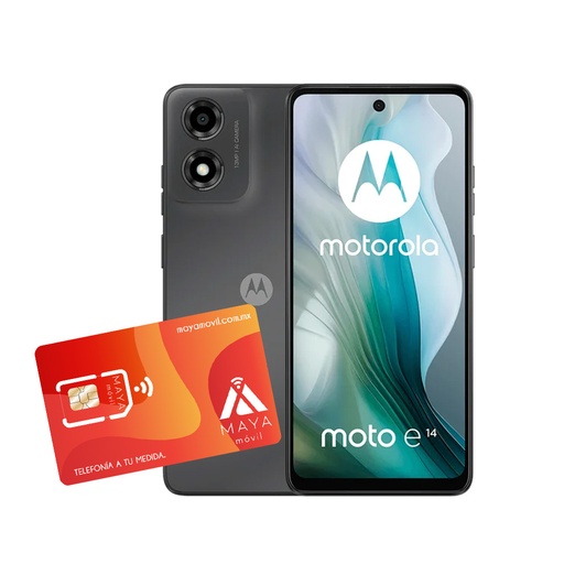 [PB3B0010CR/NEW] Motorola E14 2GB, 64GB - Charcoal Gray + Servicio Maya Móvil Pro