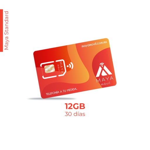 [SIMMBB/NEW] Maya Móvil Standard (12GB, Vigencia 30 días)