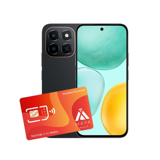 [5109CCAK/NEW] Honor X6C 6GB Ram 128GB, Negro Medianoche + SIM Maya Móvil 2GB