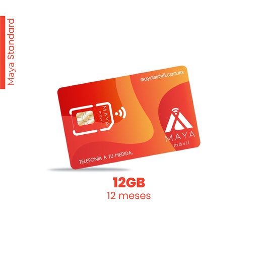 [SIMMBB/NEW] Maya Móvil Standard (12GB, Vigencia 12 Meses)