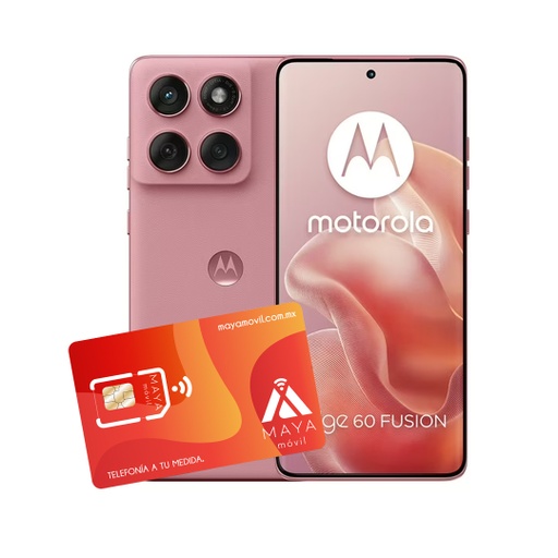 [MOTOXT2503-1PK-256/NEW] Motorola Edge 60 Fusion 8GB, 256GB Rosa + SIM Maya Móvil Eco 2GB por 30 días.