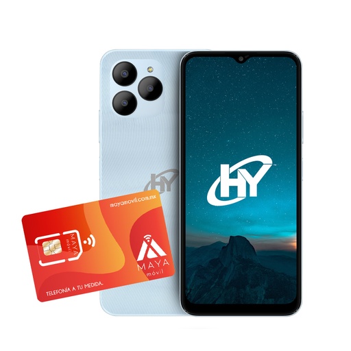 [HY65PB1401NABL/NEW] Celular HYLine Plus 6.56&quot; - Azul + Plan anual Maya Móvil Pro